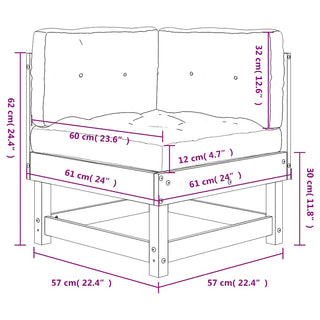 vidaXL Corner Sofa with Cushions Solid Wood Douglas - 825427