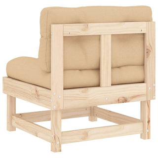 vidaXL Middle Sofa with Cushions Solid Wood Pine - 825429 - Sofa In Store