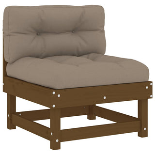 vidaXL Middle Sofa with Cushions Honey Brown Solid Wood Pine - 825432 - Sofa In Store
