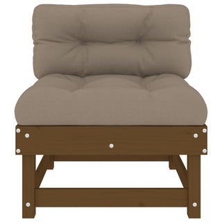 vidaXL Middle Sofa with Cushions Honey Brown Solid Wood Pine - 825432 - Sofa In Store