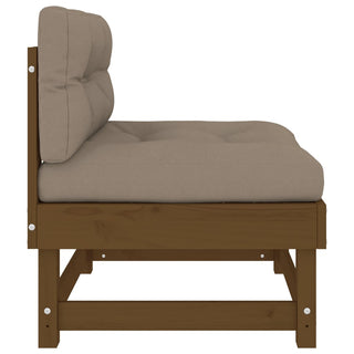 vidaXL Middle Sofa with Cushions Honey Brown Solid Wood Pine - 825432 - Sofa In Store