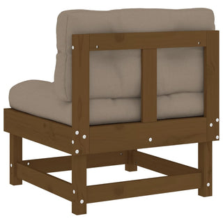 vidaXL Middle Sofa with Cushions Honey Brown Solid Wood Pine - 825432 - Sofa In Store