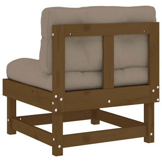 vidaXL Middle Sofa with Cushions Honey Brown Solid Wood Pine - 825432 - Sofa In Store