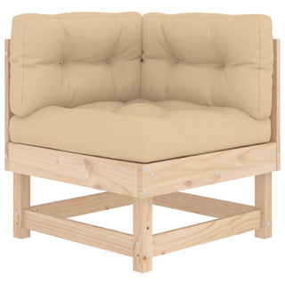 vidaXL Corner Sofas with Cushions 2 pcs Solid Wood Pine - 825450