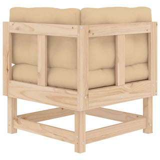 vidaXL Corner Sofas with Cushions 2 pcs Solid Wood Pine - 825450