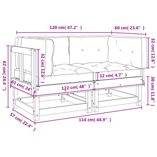 vidaXL Corner Sofas with Cushions 2 pcs Solid Wood Pine - 825450