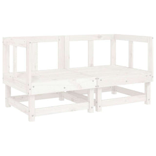 vidaXL Corner Sofas with Cushions 2 pcs White Solid Wood Pine - 825451