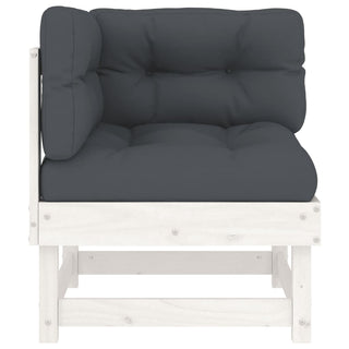 vidaXL Corner Sofas with Cushions 2 pcs White Solid Wood Pine - 825451