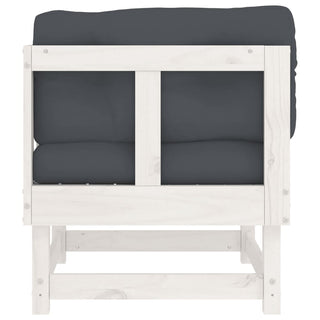 vidaXL Corner Sofas with Cushions 2 pcs White Solid Wood Pine - 825451