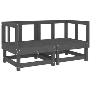 vidaXL Corner Sofas with Cushions 2 pcs Grey Solid Wood Pine - 825452
