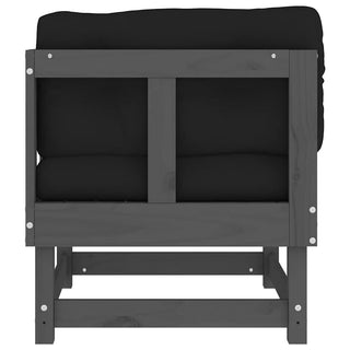 vidaXL Corner Sofas with Cushions 2 pcs Grey Solid Wood Pine - 825452