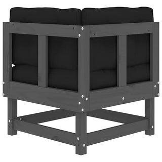 vidaXL Corner Sofas with Cushions 2 pcs Grey Solid Wood Pine - 825452