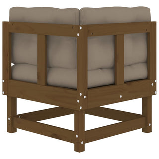 vidaXL Corner Sofas with Cushions 2 pcs Honey Brown Solid Wood Pine - 825453