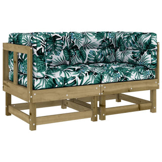 vidaXL Corner Sofas with Cushions 2 pcs Impregnated Wood Pine - 825456