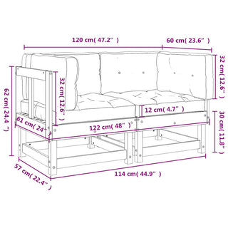 vidaXL Corner Sofas with Cushions 2 pcs Impregnated Wood Pine - 825456