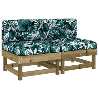 vidaXL Middle Sofas with Cushions 2 pcs Impregnated Wood Pine - 825463 - Sofa In Store