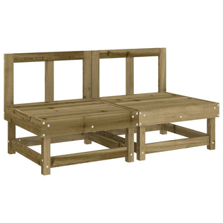 vidaXL Middle Sofas with Cushions 2 pcs Impregnated Wood Pine - 825463 - Sofa In Store