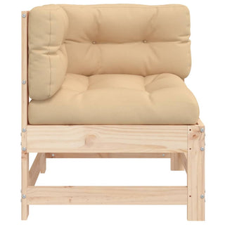 vidaXL Corner Sofa with Cushions Solid Wood Pine - 825541