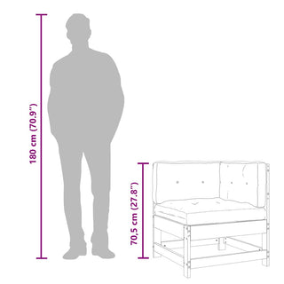 vidaXL Corner Sofa with Cushions Solid Wood Pine - 825541