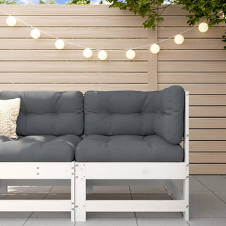 vidaXL Corner Sofa with Cushions White Solid Wood Pine - 825542
