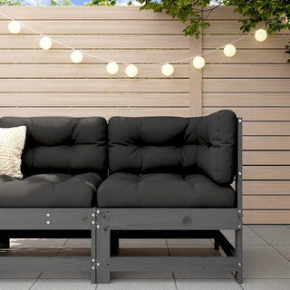 vidaXL Corner Sofa with Cushions Grey Solid Wood Pine - 825543