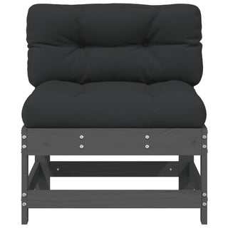 vidaXL Middle Sofa with Cushions Grey Solid Wood Pine - 825550 - Sofa In Store