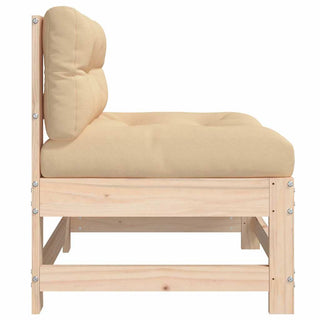 vidaXL Middle Sofas with Cushions 2 pcs Solid Wood Pine - 825576 - Sofa In Store