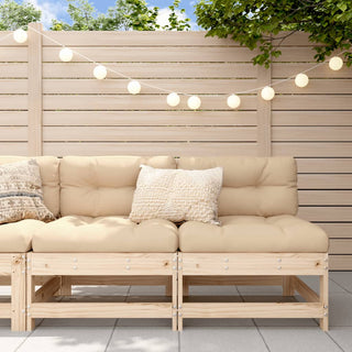 vidaXL Middle Sofas with Cushions 2 pcs Solid Wood Pine - 825576 - Sofa In Store