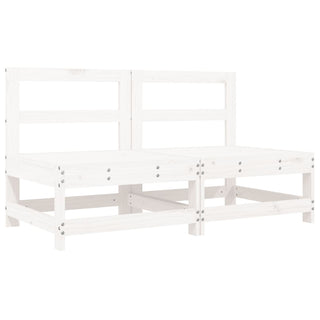 vidaXL Middle Sofas with Cushions 2 pcs White Solid Wood Pine - 825577 - Sofa In Store