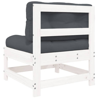 vidaXL Middle Sofas with Cushions 2 pcs White Solid Wood Pine - 825577 - Sofa In Store