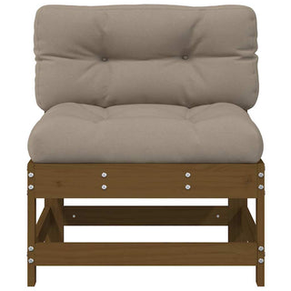 vidaXL Middle Sofas with Cushions 2 pcs Honey Brown Solid Wood Pine - 825579 - Sofa In Store