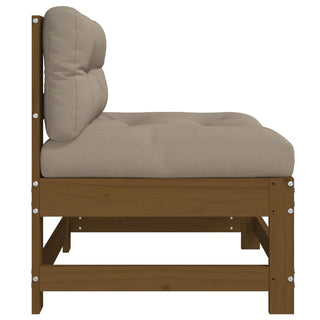vidaXL Middle Sofas with Cushions 2 pcs Honey Brown Solid Wood Pine - 825579 - Sofa In Store