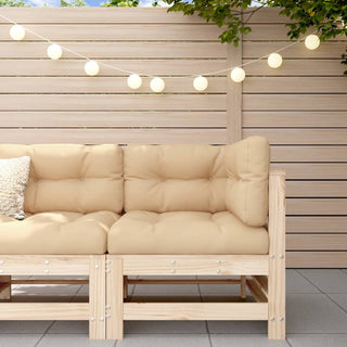 vidaXL Corner Sofa with Cushions Solid Wood Pine - 825653