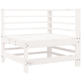 vidaXL Corner Sofa with Cushions White Solid Wood Pine - 825654