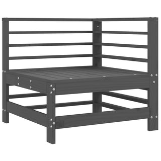 vidaXL Corner Sofa with Cushions Grey Solid Wood Pine - 825655