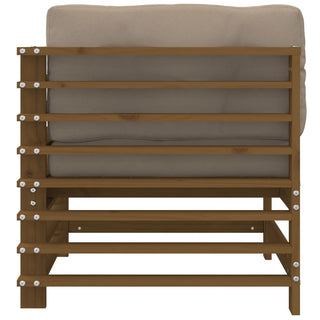 vidaXL Corner Sofa with Cushions Honey Brown Solid Wood Pine