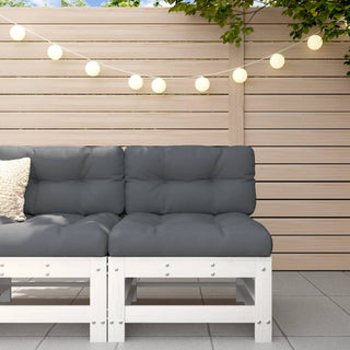 vidaXL Middle Sofa with Cushions White Solid Wood Pine - 825661 - Sofa In Store
