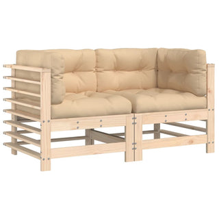 vidaXL Corner Sofas with Cushions 2 pcs Solid Wood Pine - 825681