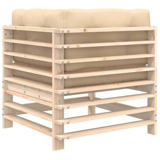 vidaXL Corner Sofas with Cushions 2 pcs Solid Wood Pine - 825681