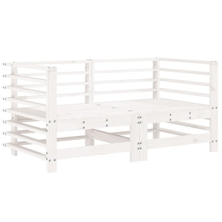 vidaXL Corner Sofas with Cushions 2 pcs White Solid Wood Pine - 825682