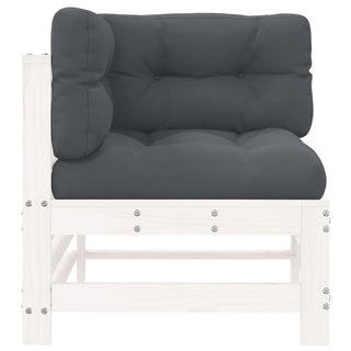 vidaXL Corner Sofas with Cushions 2 pcs White Solid Wood Pine - 825682