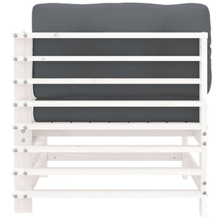 vidaXL Corner Sofas with Cushions 2 pcs White Solid Wood Pine - 825682