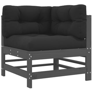 vidaXL Corner Sofas with Cushions 2 pcs Grey Solid Wood Pine - 825683