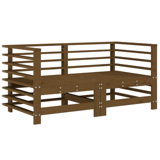 vidaXL Corner Sofas with Cushions 2 pcs Honey Brown Solid Wood Pine - 825684
