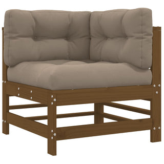 vidaXL Corner Sofas with Cushions 2 pcs Honey Brown Solid Wood Pine - 825684