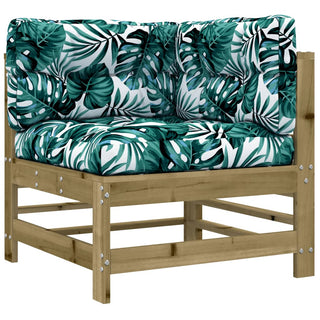 vidaXL Corner Sofas with Cushions 2 pcs Impregnated Wood Pine - 825687
