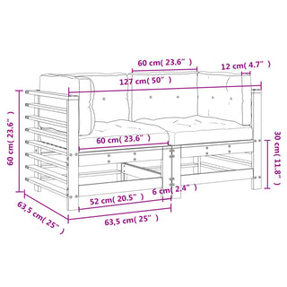 vidaXL Corner Sofas with Cushions 2 pcs Impregnated Wood Pine - 825687