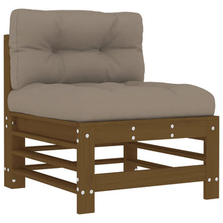 vidaXL Middle Sofas with Cushions 2 pcs Honey Brown Solid Wood Pine - 825691 - Sofa In Store