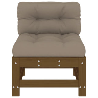 vidaXL Middle Sofas with Cushions 2 pcs Honey Brown Solid Wood Pine - 825691 - Sofa In Store