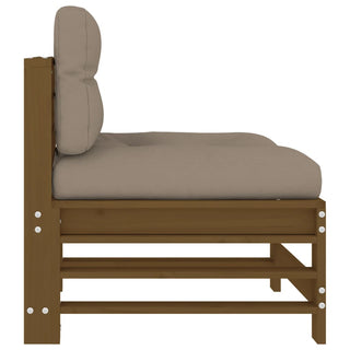 vidaXL Middle Sofas with Cushions 2 pcs Honey Brown Solid Wood Pine - 825691 - Sofa In Store